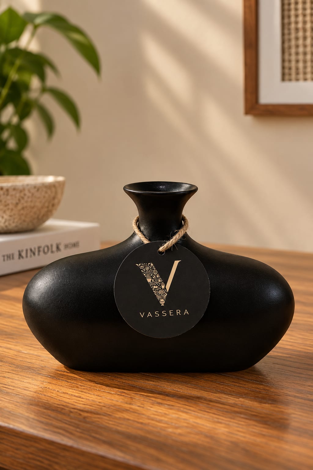 Noir Horizon Sculptural Vase