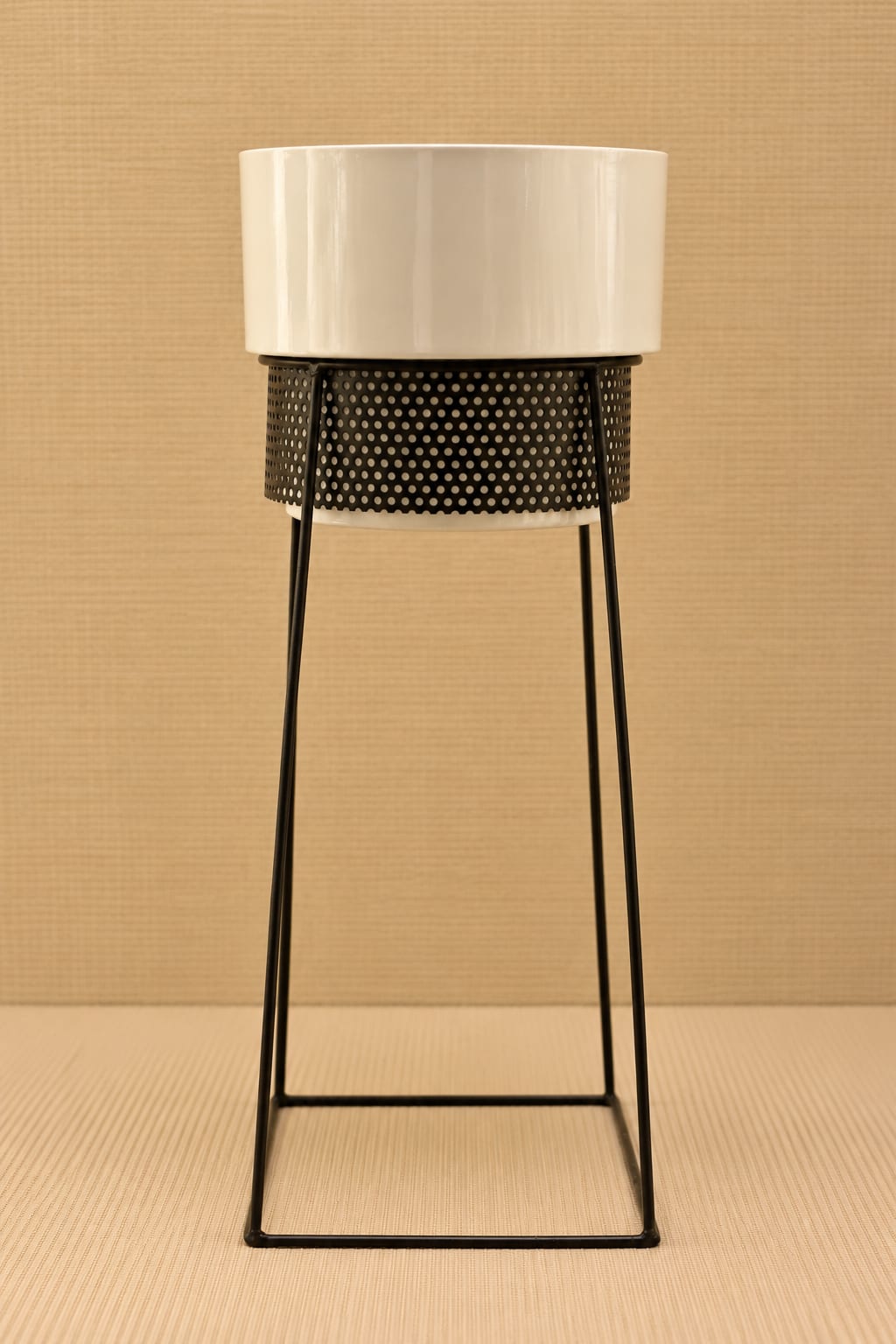 Ivory Noir Perforated Stand Planter
