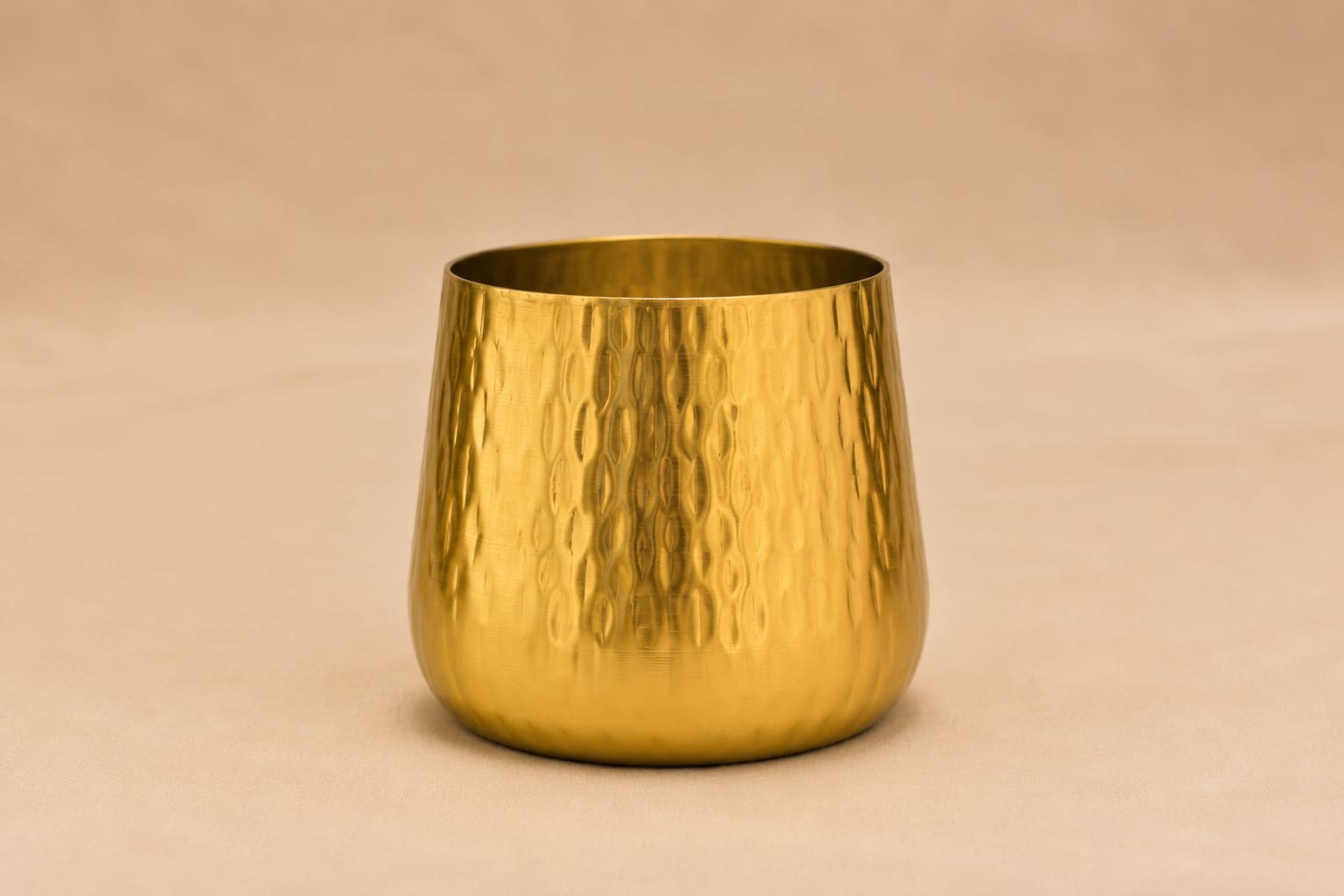Golden Hammered Teardrop Planter