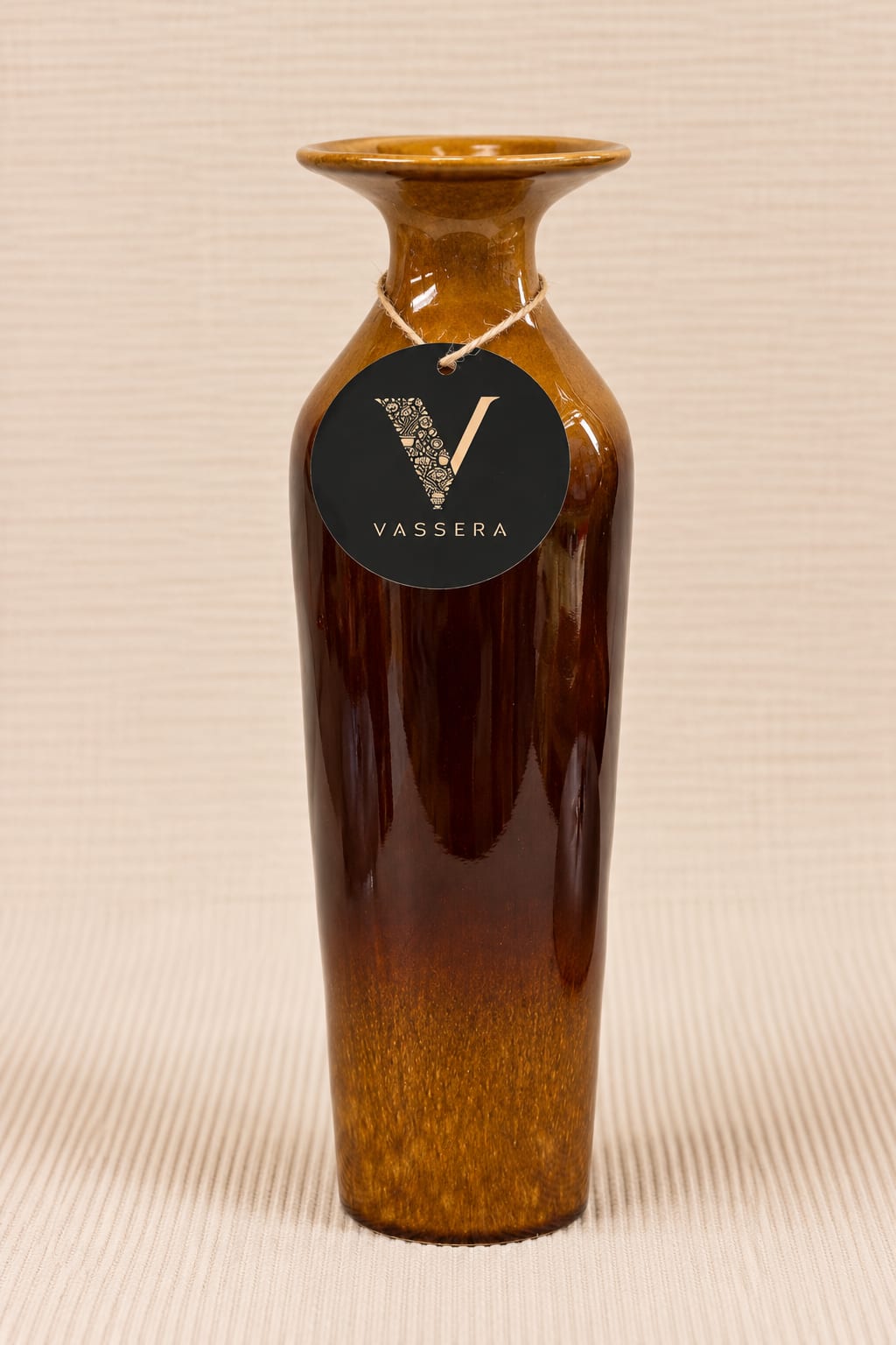 Amber Column Tall Glazed Ceramic Vase