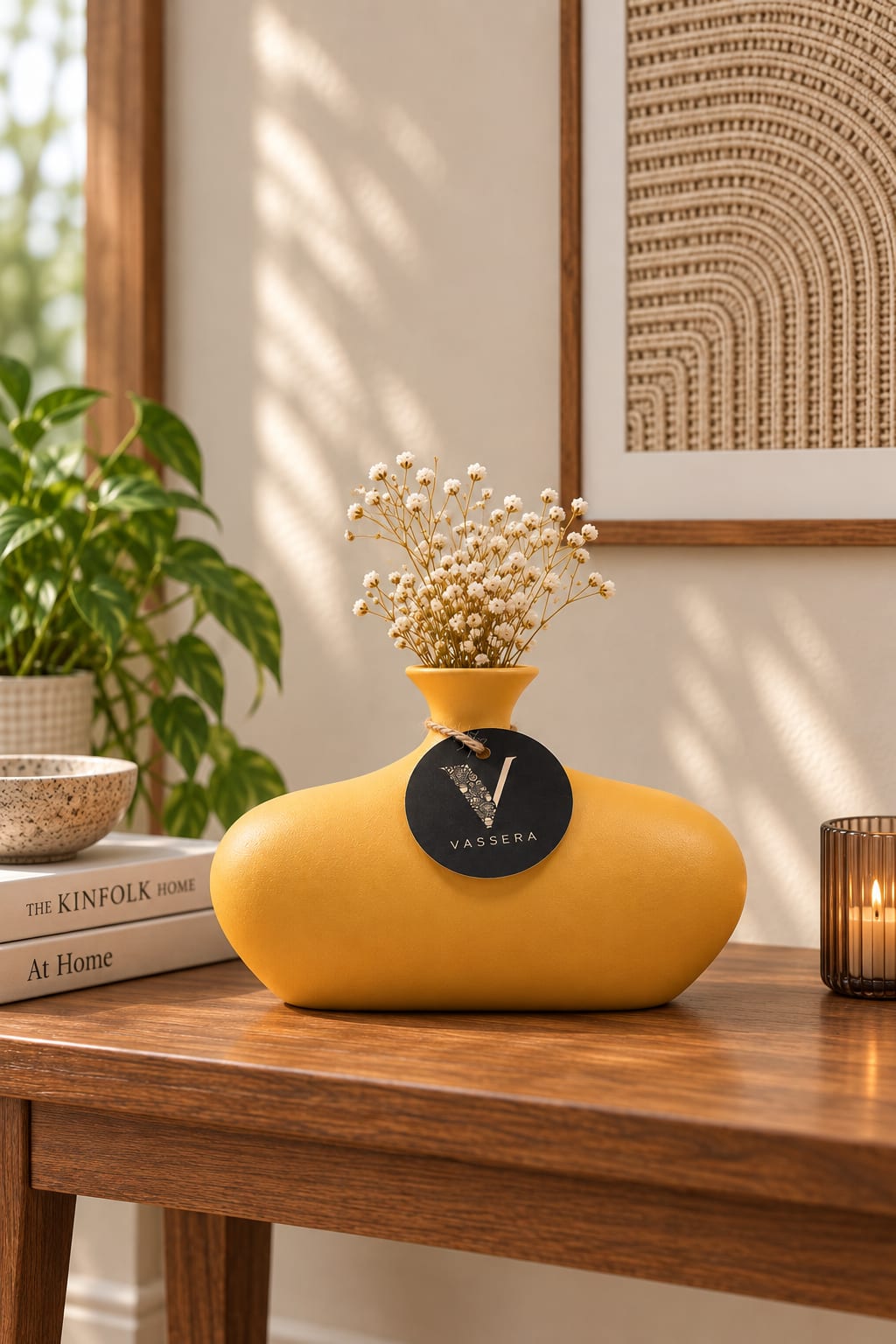 Golden Horizon Sculptural Ceramic Vase