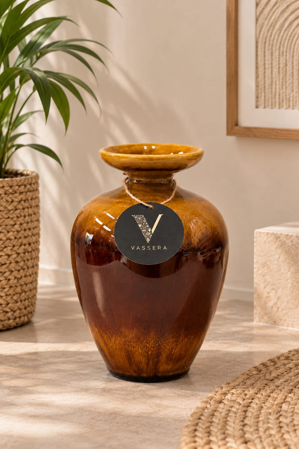 Amber Noir Classic Ceramic Vase