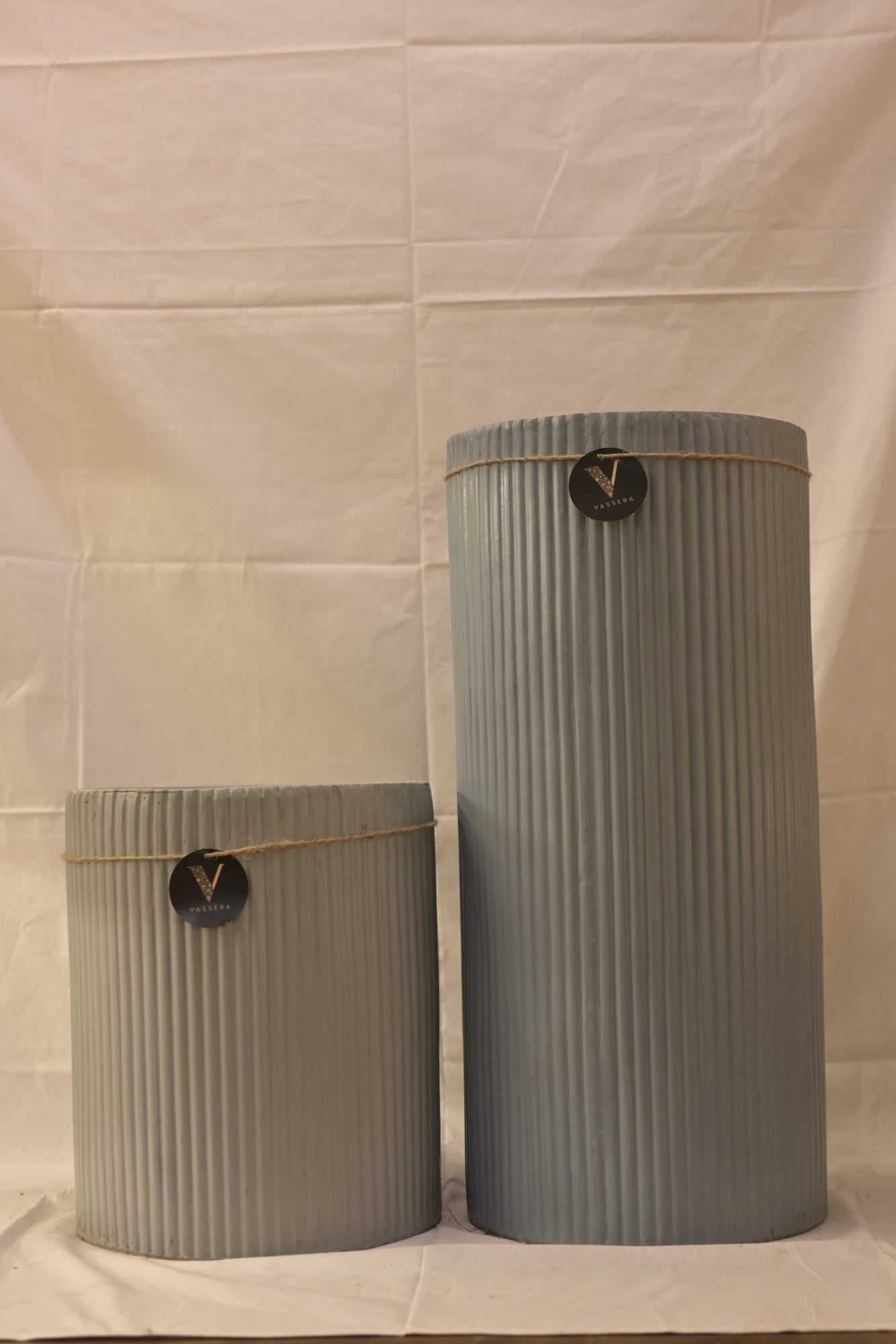 Slate Line Ribbed Planter Duo