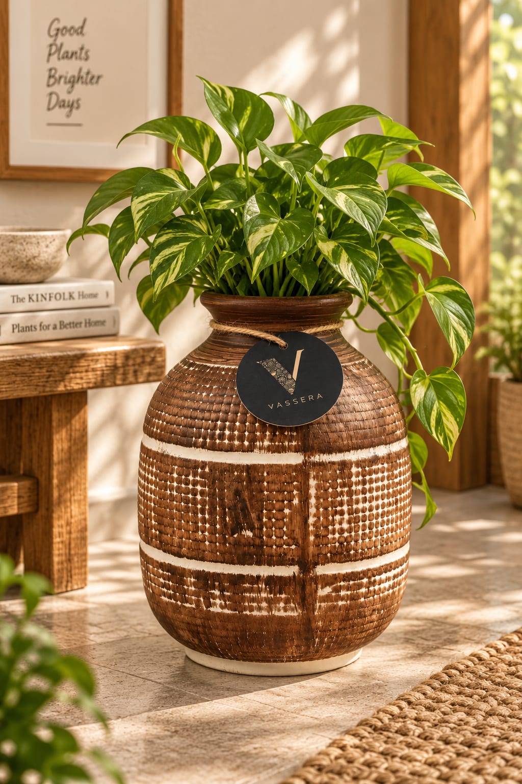 Terra Grid Artisan Ceramic Vase