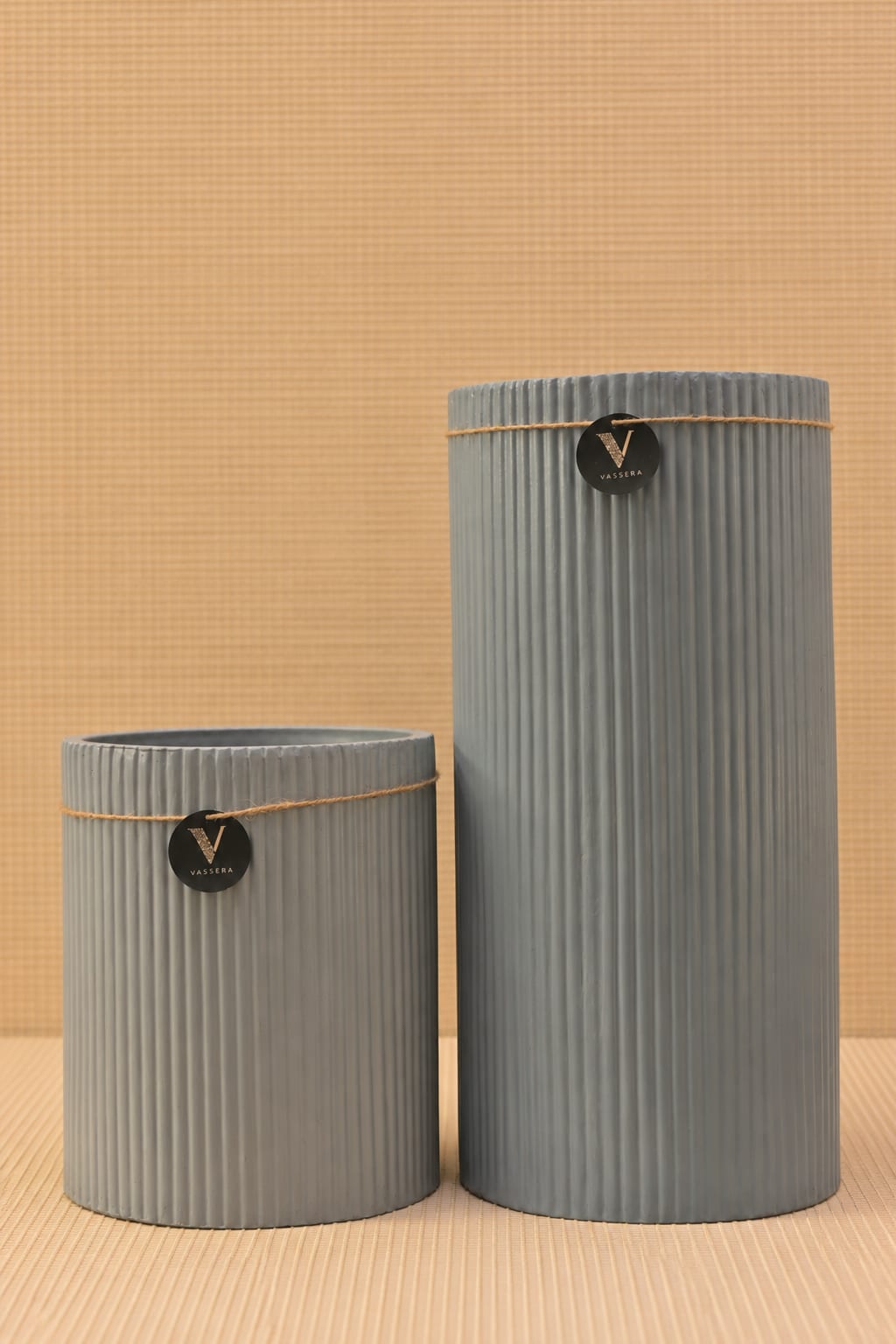 Slate Line Ribbed Planter Duo