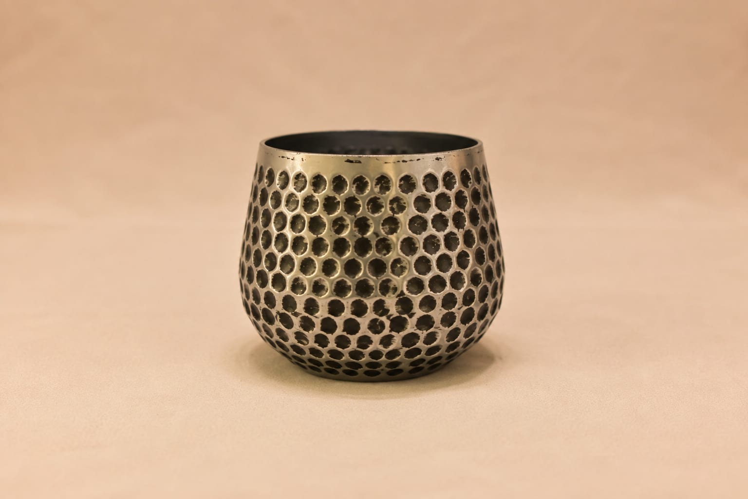 Antique Dot Hammered Metal Planter