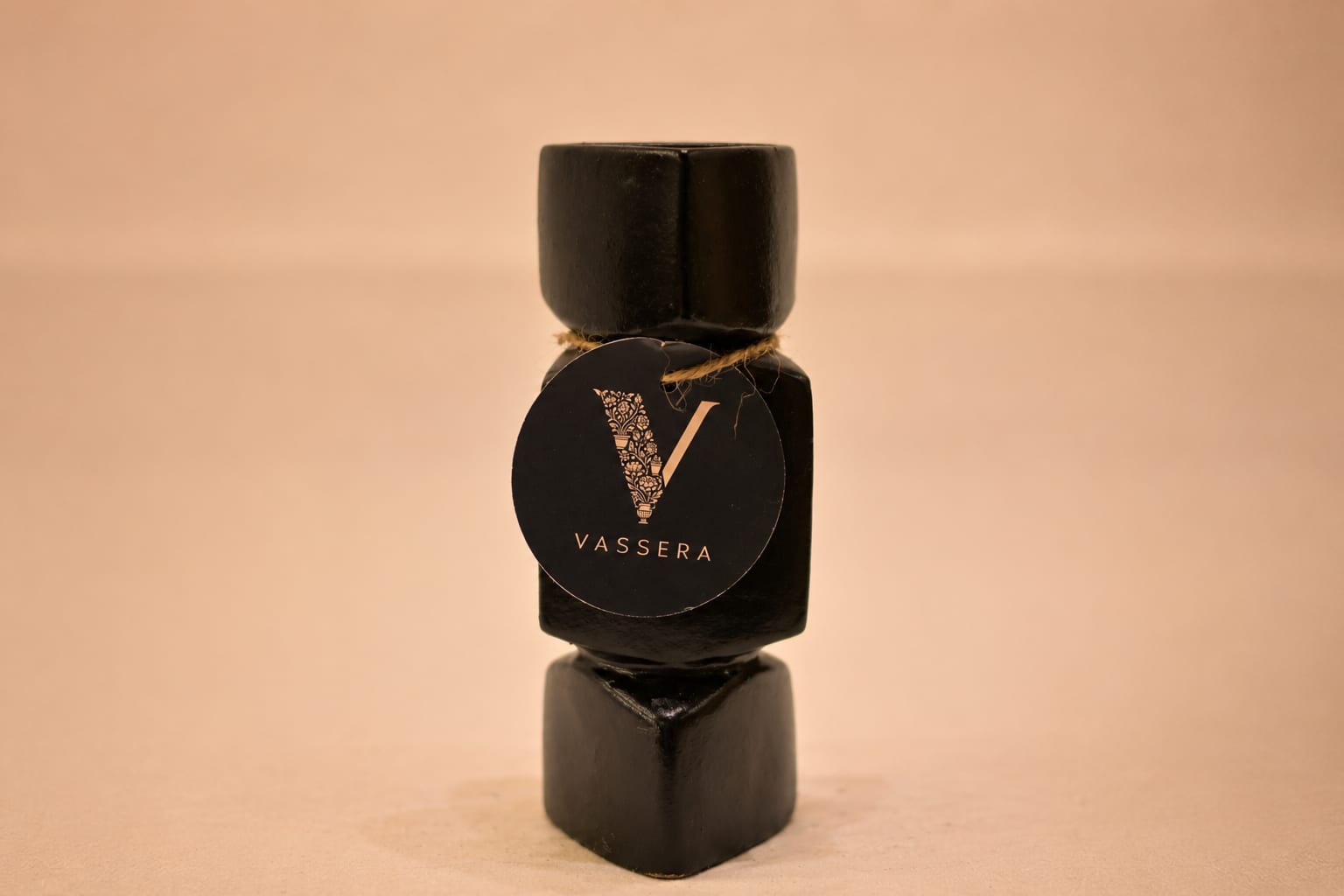 Noir Totem Geometric Vase