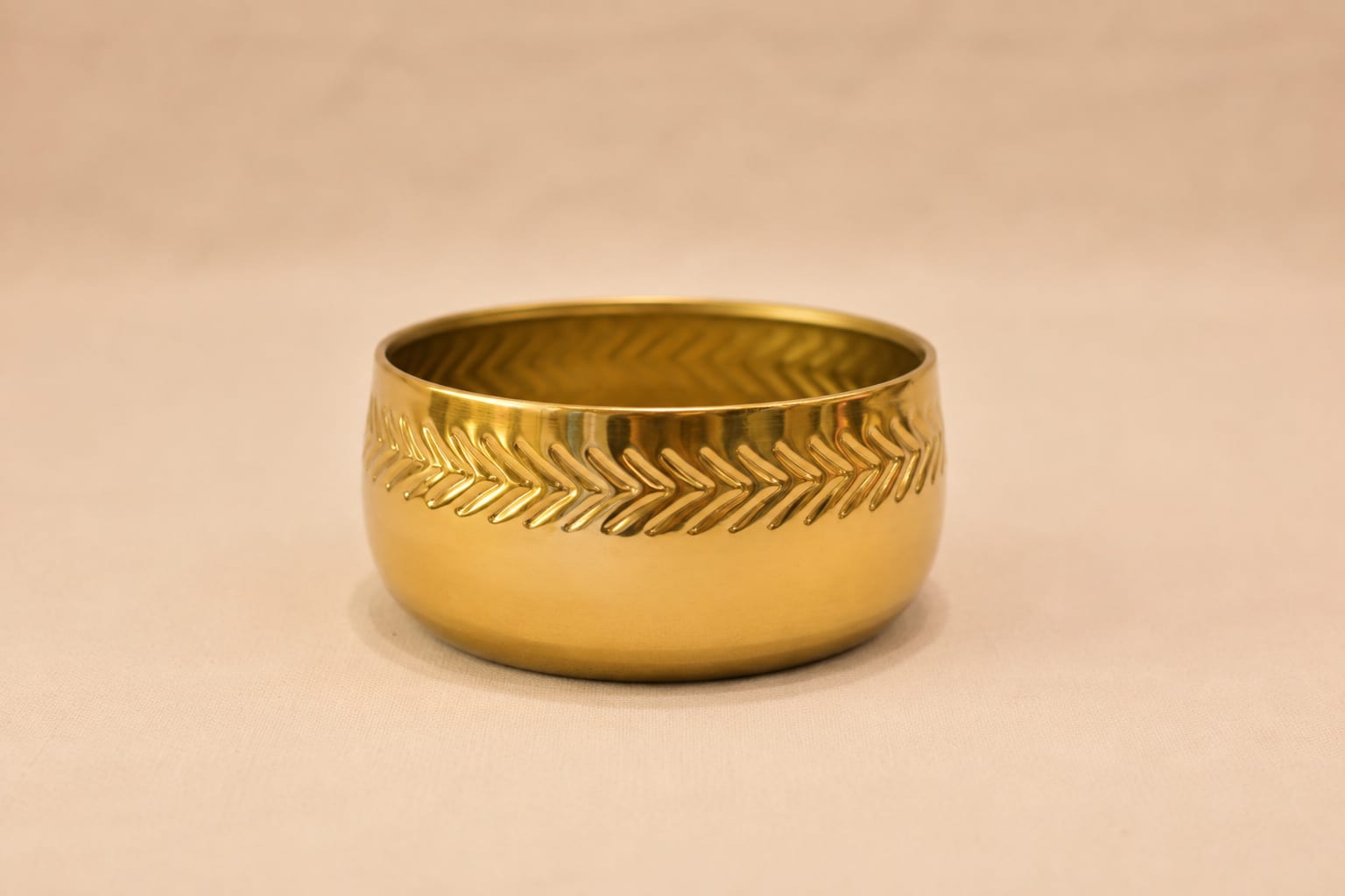 Golden Chevron Brass Bowl