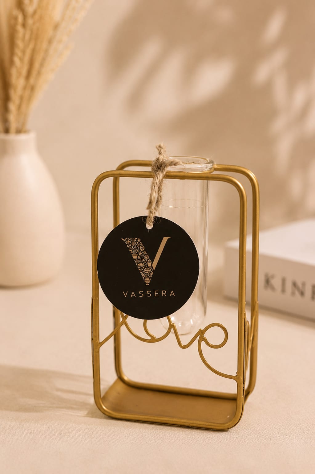 Golden Love Frame Bud Vase