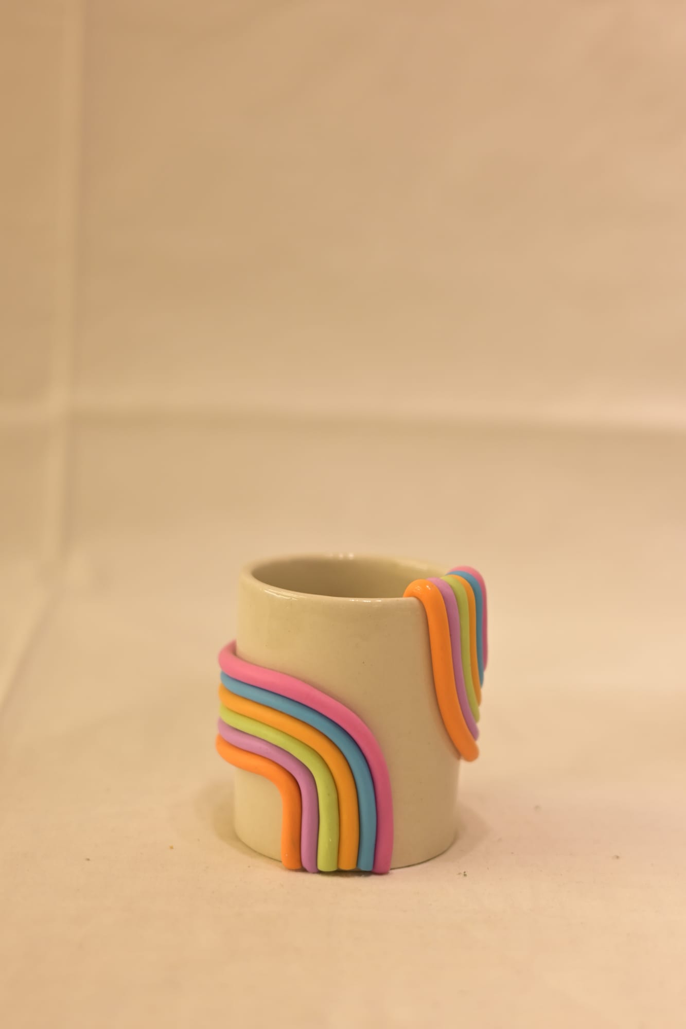 Rainbow Ribbon Ceramic Cup