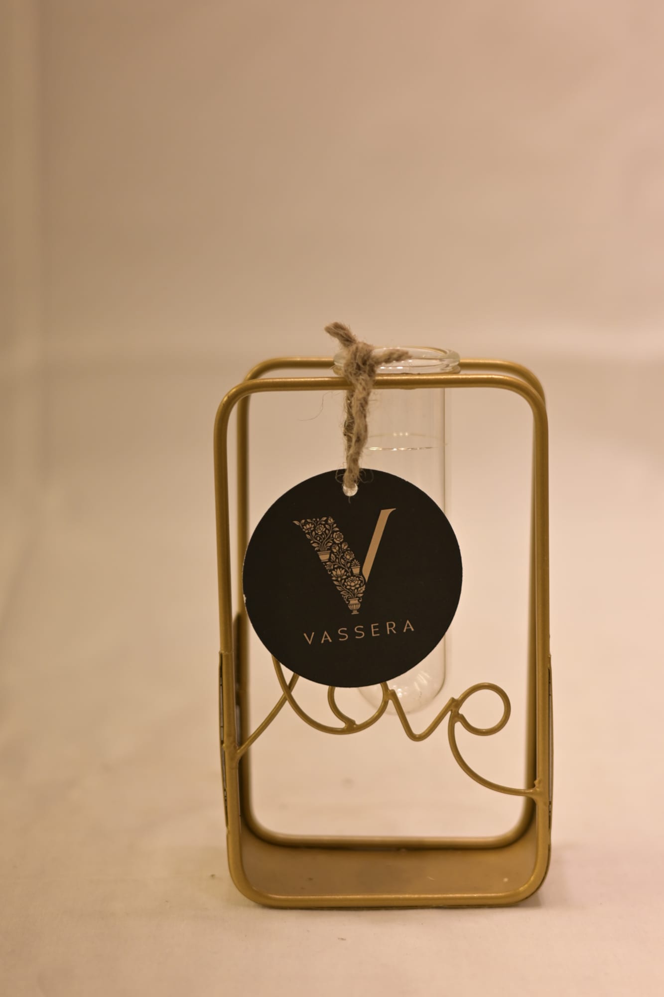 Golden Love Frame Bud Vase