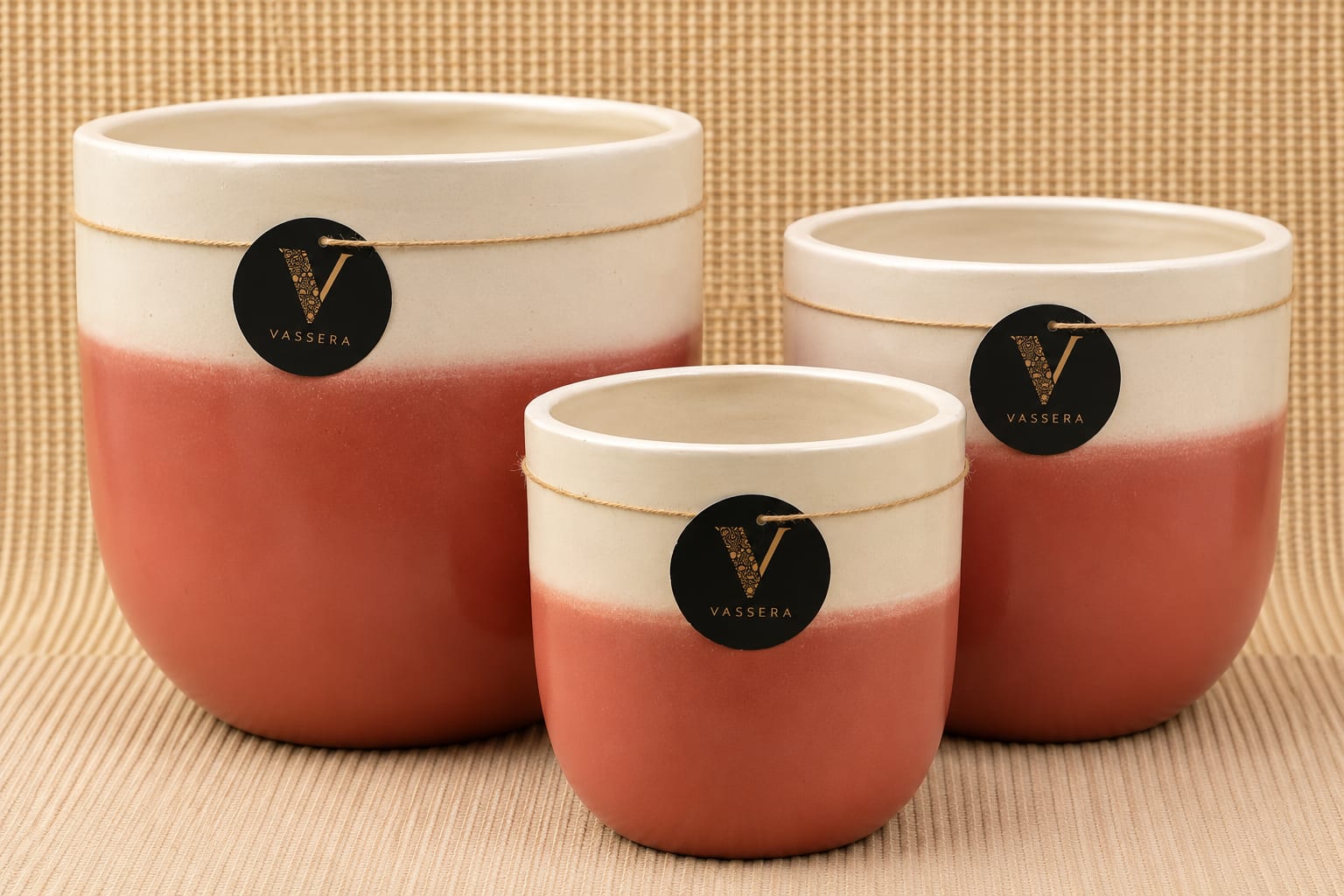 Terracotta Horizon Ceramic Planter Trio