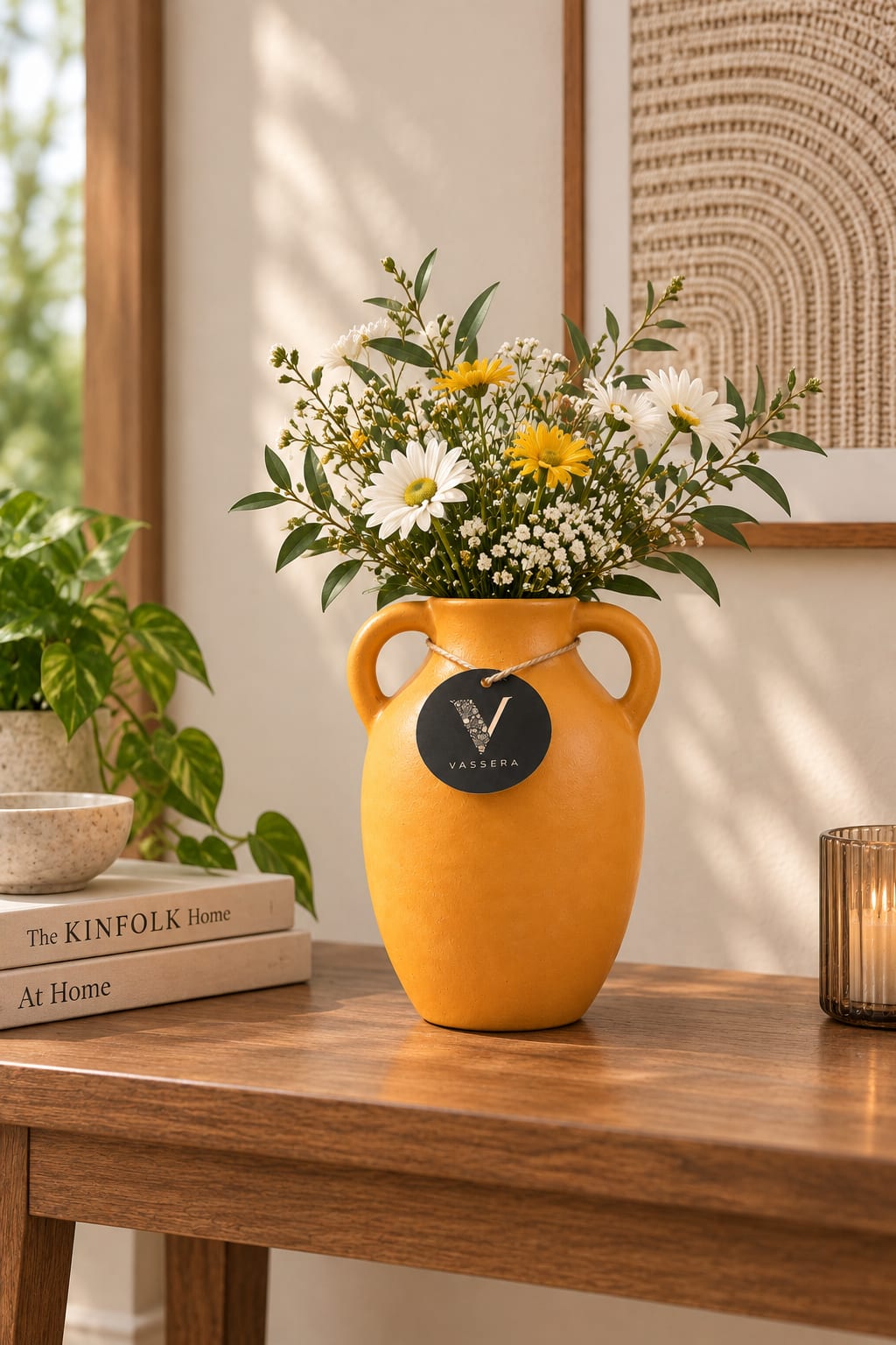 Sienna Twin-Handle Ceramic Vase
