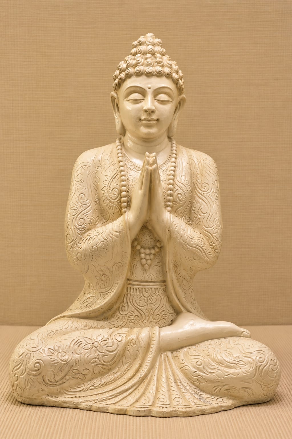 Ivory Serenity Prayer Buddha Sculpture