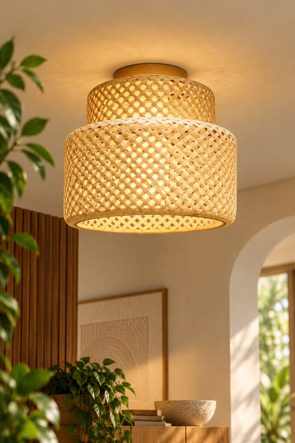 Aira Woven Bamboo Ceiling Light