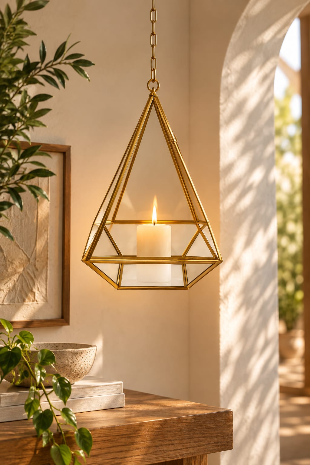 Aurelia Pyramid Hanging Lantern