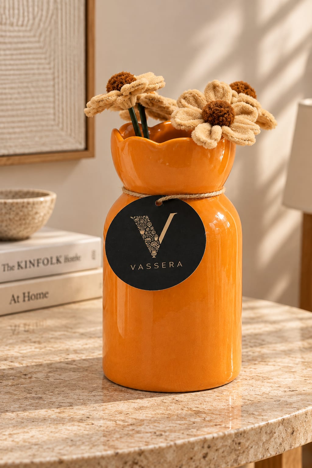 Marigold Petal Ceramic Vase