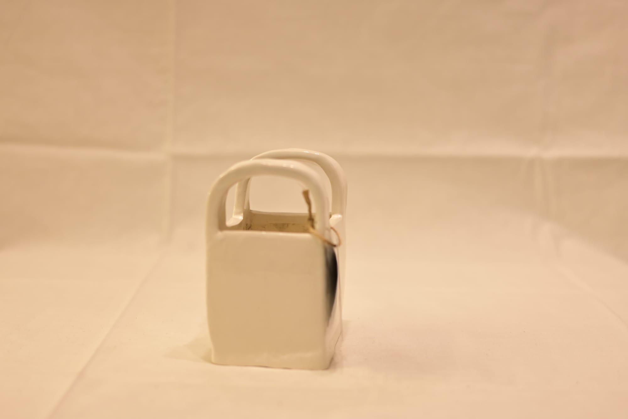 Minimalist Ivory Handbag Ceramic Planter